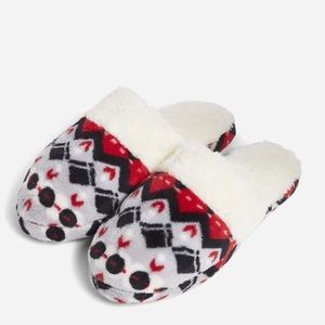 NWT Vera Bradley Factory Style Fleece Slippers in Penguins Intarsia